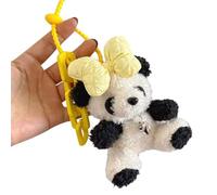 THINCAN Adorable Bear Keychain Keyring Simple Cell Phone Anti-Lost Lanyard Ornament for Friend Family Couples