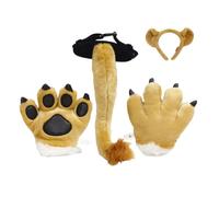 THINCAN Adults Kids Plush Cartoon Animal Ear Headband Tail Paw Costume Birthday Party Christmas Halloween Cosplay Costumes Costume For Dogs Kids Baby Girls Men Women