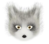 THINCAN Animal Half Face Wolf Faux Costume Eyemaskes For Halloween Cosplay Masquerades Parties Plush Cats Half Face