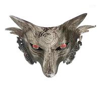 THINCAN Animal Wolf Head Half Face Scary Werewolf-Mask Halloween Christmas Party Stage Supplies Adult Kids Animal Wolf Head