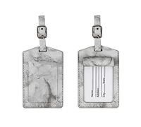 THINCAN Anti-Lost Luggage Portable Travel Baggage Name Suitcase Label Holder PU Leather Cards Holder for Women Men