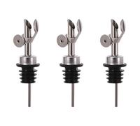THINCAN Automatic Closing Wine Pour Spouts 3Pcs Nonrust Steel Oil Dispenser For Kitchens Pubs Generic Fit Drip Cover Automatic Pourer For Oil Vinegar