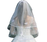 THINCAN Beads Decors Chapels Length Bridal Veil Soft Tulle Flower Wedding Veil With Comb For Engagement Ceremony Formal Occasion Bridal Shower