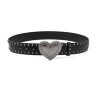 THINCAN Bold Rivets Decorated Wide Belt For Women Edgy Punk Waist Girdle Fashion Leather Waist Belt For Everyday Wear Fashion