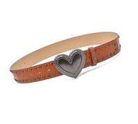 THINCAN Bold Rivets Decorated Wide Belt For Women Edgy Punk Waist Girdle Fashion Leather Waist Belt For Everyday Wear Fashion
