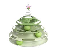 THINCAN Cat Toy Roller 3-Level Turntable Toy Ball with Three Ball Interactive Fun Mental Physical Exercise Puzzle Toy