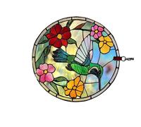 THINCAN Colorful Acrylic Bird Window Hanging Ornament Shatter Resistant Hummingbird Art For Door Window Home Garden Decoration Garden Hummingbird Decoration