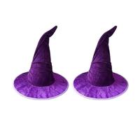 THINCAN Crushed Witch Hat Vintaged Type Halloween Party Accessory With Steel Wire Brims For Cosplays Costume Photography