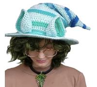 THINCAN Ear Witch Hat Crochet For Halloween Costume And Decoration Party Background Decoration Prop Lightweight And Easy To Wear