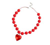 THINCAN Elegant Beaded Large Heart Necklace Symbolizing Forever Love And Sophistication For Fashion Forward Women Stylish Necklace
