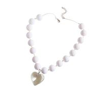 THINCAN Elegant Beaded Large Heart Necklace Symbolizing Forever Love And Sophistication For Fashion Forward Women Stylish Necklace