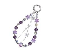 THINCAN Elegant Butterfly Flower Crystal Keychain For Women Fashionable And Sturdy Keyrings Accessory For Bags And Keys Modern Keychain Bags