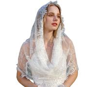 THINCAN Elegant Lace Hijab Veil Hair Styling Mantilla Head Scarf For Formal Event Casual Wear Soft Breathable Latin Veils Latin Headscarf