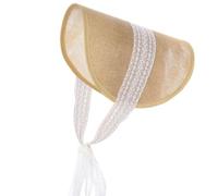 THINCAN Elegant Millinery Victorian Bonnets Gasket Hat Pillbox Hat for Makeup Party Lace Ribbon Hat Victorian Bonnets