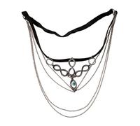 THINCAN Elegant Tassels Face Chain Mesh Tassels Veil Fashion Face Chain for Special Occasions and Role Playing Role Play Dress Accessory