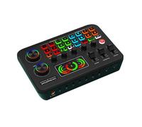 THINCAN F999 Sound Mixer Live Sound Card With Colorful Lighting Live Sound Card For Multiple Devices PC And Mobile Phones Podcaster Auditory Equipment
