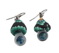 THINCAN Fashion Pendant Earring Sweet Cool Colorful Mushroom Charm Earrings Unique Small Hoop Earrings Statement Jewelry