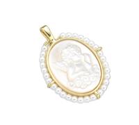THINCAN Fashionable Oval Medals Virgin Marys Pendant Charm Accessory for Jewelry Making with Freshwater Pearls and Shells