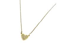 THINCAN Fashionable Sweet Heart Necklace Embellished With Diamonds Trendy Look Crast Of Long Time Use Sturdy Steel For Girls Sweet Styles Jewelry