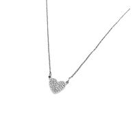 THINCAN Fashionable Sweet Heart Necklace Embellished With Diamonds Trendy Look Crast Of Long Time Use Sturdy Steel For Girls Sweet Styles Jewelry