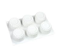 THINCAN Flexible 6 Slot Silicone Baking Molds for French Mousses Cakes Creative Kitchen Essential French Mousse Baking Tool Set