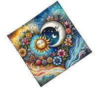 THINCAN Foldable Sun Moon Tarot Cloth Portable Divination Mat For Spiritual Practices Easy 50x75cm Velvets Tarots Cloth