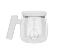 THINCAN Glass Electric Automatic Stirring Mug 400ml with Lid and Handle for Coffee Milk Powder Mixing Portable Drink Mixer Glass Stirring Mug