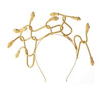 THINCAN Golden Nine-head Snake Hair Hoop Snakes Cosplay Headband Vintage Party Prop Headwear Gothic Hair Hoop Snake Hairband