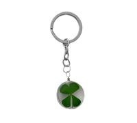 THINCAN Green Four Leaf Clovers Keychain Clovers Phone Lanyard Glass Pendant Keyring Accessory for Bag Purse Wallet Phones Accessory