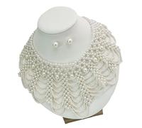 THINCAN Handcrafted Multi-Strand Pearl Collar Jewelry Secure Clasp Comfort Fit Casual To Formal Ethnic Accessories Ethnic Fashion Shawl Necklace