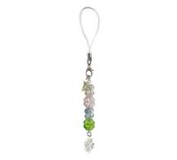 THINCAN Handmade Beaded Four Leaf Clovers Phone Charm Fashion Keychain Bag Hanging Accessory for Luck and Happiness