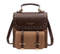 THINCAN Handmade Vintage Backpacks PU Leather Shoulder Crossbody Bag Soft Texture Spacious Storage Casual Everyday Essential PU Leather Handbag
