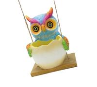 THINCAN Hanging Owl Figurine Resin Craft Ornament For Desktop Landscaping Desktop Flower Decorations Planter Landscaping Indoor Outdoor Decoration