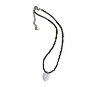 THINCAN Heart Pendant Necklaces Beads Beads Choker Sweet Charm Aesthetics Clavicle Chain For Girls Teens