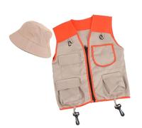 THINCAN Kids Explorers Kits With Safaris Vest Hat For 4-6 Years Old Boy Girl Kid Safaris Costumes STEM Outdoor Explorers Kits Outdoor Exploration