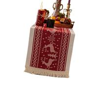 THINCAN Long Cotton Linen Tablecloth With Artistics Fringed Detail Colorfast Designs For Family Gatherings Tablecloth Home Decoration