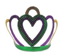 THINCAN Mardi Gras Crown Sequins Hair Decoration For Special Occasions Sparkly Sequins Crown Headpiece Mardi Gras Crowns For Adults