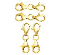 THINCAN Pack of 2 Lobster Clasp Necklace Extenders Sturdy Silver Double Connector Clasps for Seamless Jewelry Extension Project Fashion Jewelry Accessories