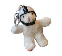 THINCAN Plush Helmet Charm Keychains Lovely Ornament Women Car Keyring Backpack Handbag Charm Pendant Key Holder Cartoon Plush Helmet Keychain Key Holder for Backpack Party Favor