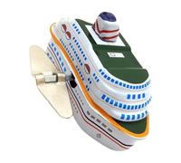 THINCAN Retro Cruise Ship Windup Figurine Toy Nostalgic Collectible Model Figure For Parties And Gifts Club Coffee Shop Decors Cruise Ship Model