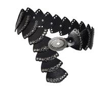 THINCAN Retro Wide Waist Belt For Women Adjustable PU Leather Waistband Fashion Belt With Large Eyelet Retro Fanshaped Design Oversized Eyelet Decorative Waistband