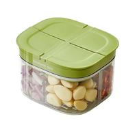 THINCAN Reusable 4 Section Leakproof Food Storage Container With Drainage Holes For Fruits Vegetables Meat Kitchen Organizers Space Saving Kitchen Storage Solution