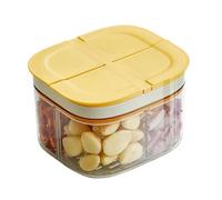 THINCAN Reusable 4 Section Leakproof Food Storage Container With Drainage Holes For Fruits Vegetables Meat Kitchen Organizers Space Saving Kitchen Storage Solution
