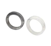 THINCAN Rings, 2 Pieces Minimalist Stacking Band-Ring Colorful Resin Rings Set Acrylic Thin Band-Ring Aesthetic Valentine Day