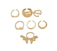 THINCAN Rings, Elegant Inspired Liquid Lavaed and Butterfly Rings 7pcs Set Fashion Accessory for Fashionable Women Ladies Casual Wear