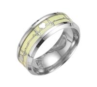 THINCAN Rings, Fashion Stainless Steel Finger for Women Men Glowing In Dark Heart Couple Wedding Bands Jewelry
