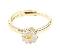 THINCAN Rings, Flower Meditation Relieving Stress Rotatable Band Rose Gold Ease Spinner Adjustable