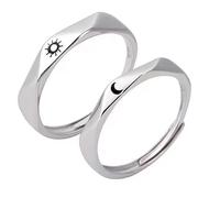 THINCAN Rings, Unisex His and Hers Rings Elegant Heart shaped Couple Jewelry Elegant and Fashionable Adornment