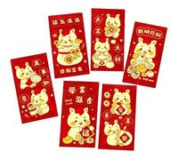 THINCAN Set Of 6 2026 Luck Money Packets Foils Horse Design Frosted Texture Chinese Festival Currency Containers Gold Foils Red Packets