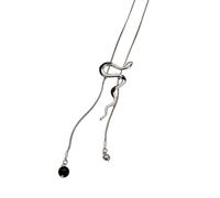 THINCAN Silver Snake Pendant Necklace Featuring A White Oil Drop Pendant Designs for Trendy Individuals and Daily Outfits
